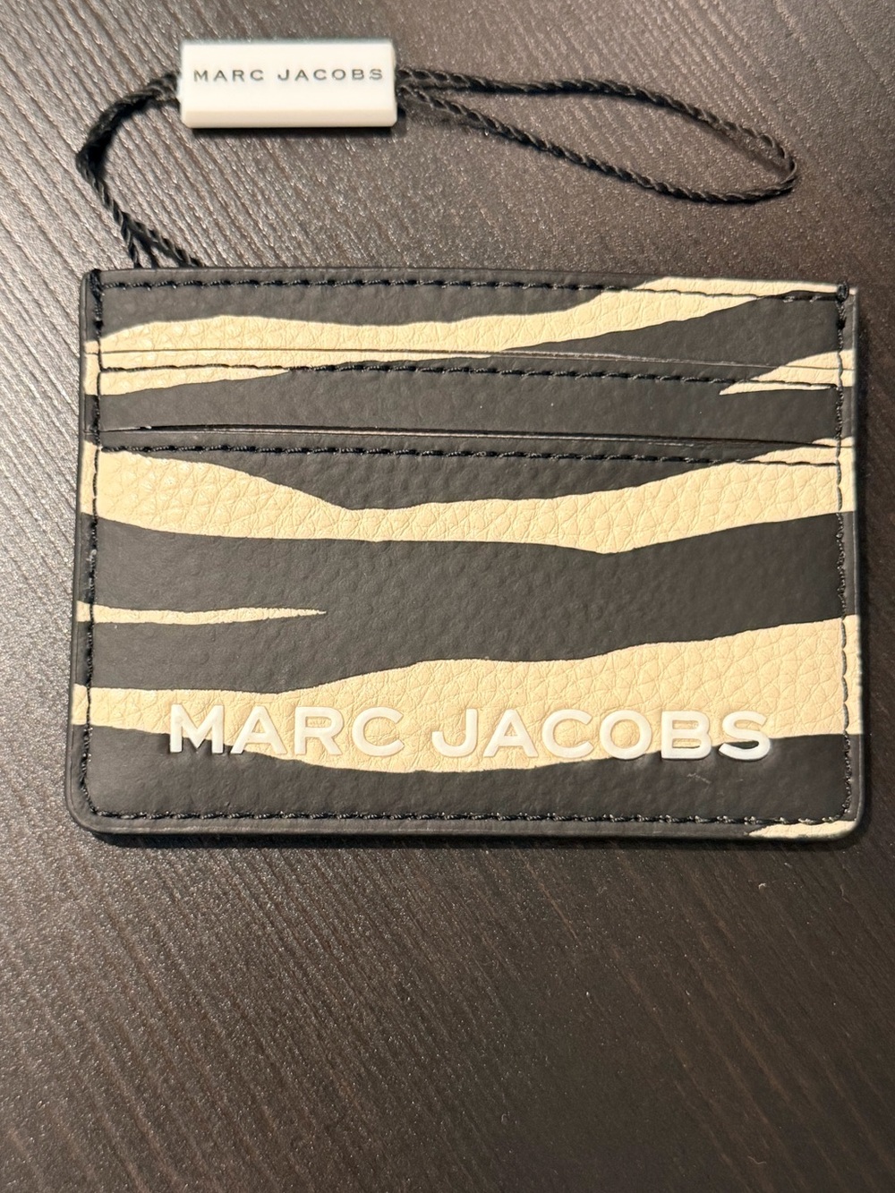 Marc Jacobs Black and Cream Zebra Stripe Card Case